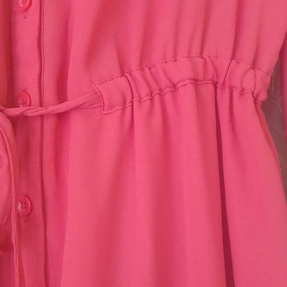 Coral Shirt Dress - Picture 4 of 5